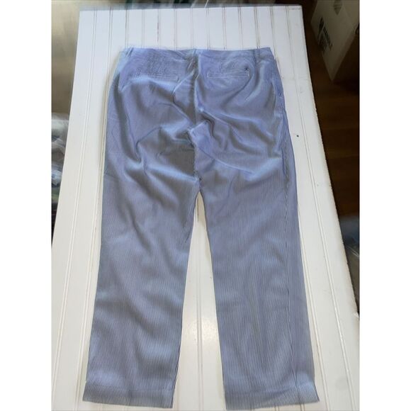 Tommy Hilfiger Women’s Size 12 Navy White‎ Stripe Stretch Slim Ankle Pants - Picture 3 of 6